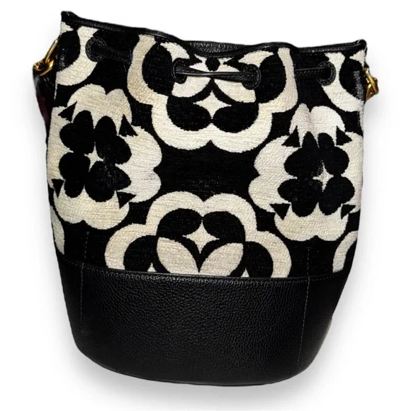 KATE SPADE Spade Flower Monogram Gramercy Chenille Medium Bucket Bag - Picture 5 of 16